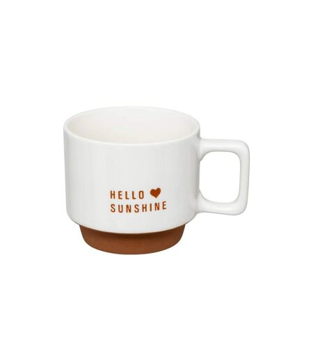 Lot de 4 Mugs sur Rack Hello 30cl Blanc