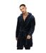Mens Plain Polyester Dressing Gown Navy Farah-2