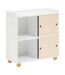 Meuble de rangement enfant 2 portes et 2 niches BOULI - Blanc et beige-3