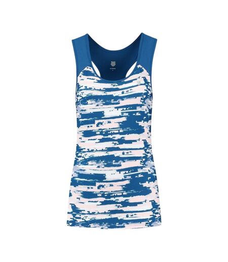 Womens/ladies Abstract Scoop Neck Slim Tank Top Classic Blue K-Swiss
