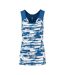 Womens/ladies Abstract Scoop Neck Slim Tank Top Classic Blue K-Swiss-1