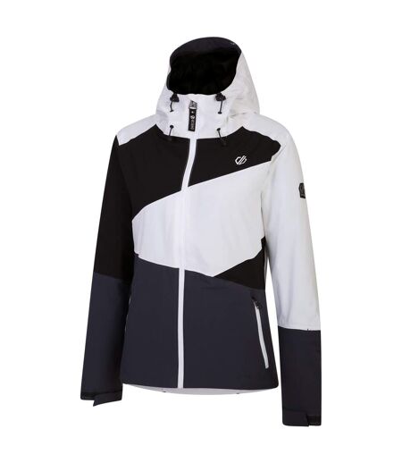 Dare 2B Womens/Ladies Ice Colour Block Ski Jacket (White/Ebony Grey) - UTRG8991