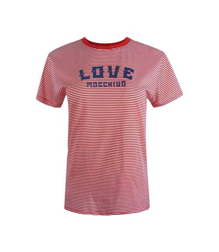 Womens/ladies Love T-shirt Red White Love Moschino