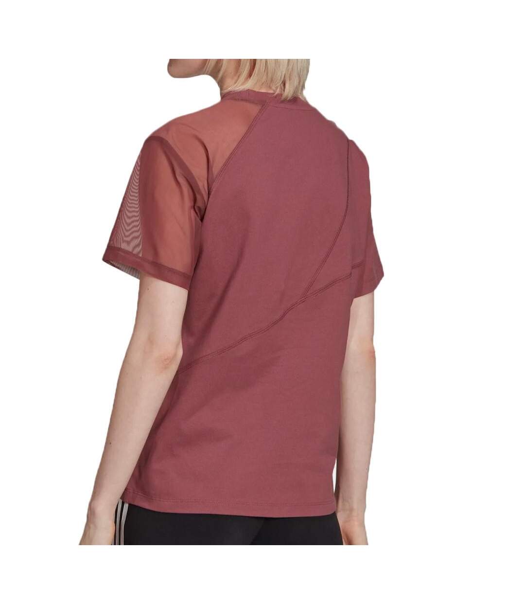 T-shirt Bordeaux Femme Adidas Split - 36