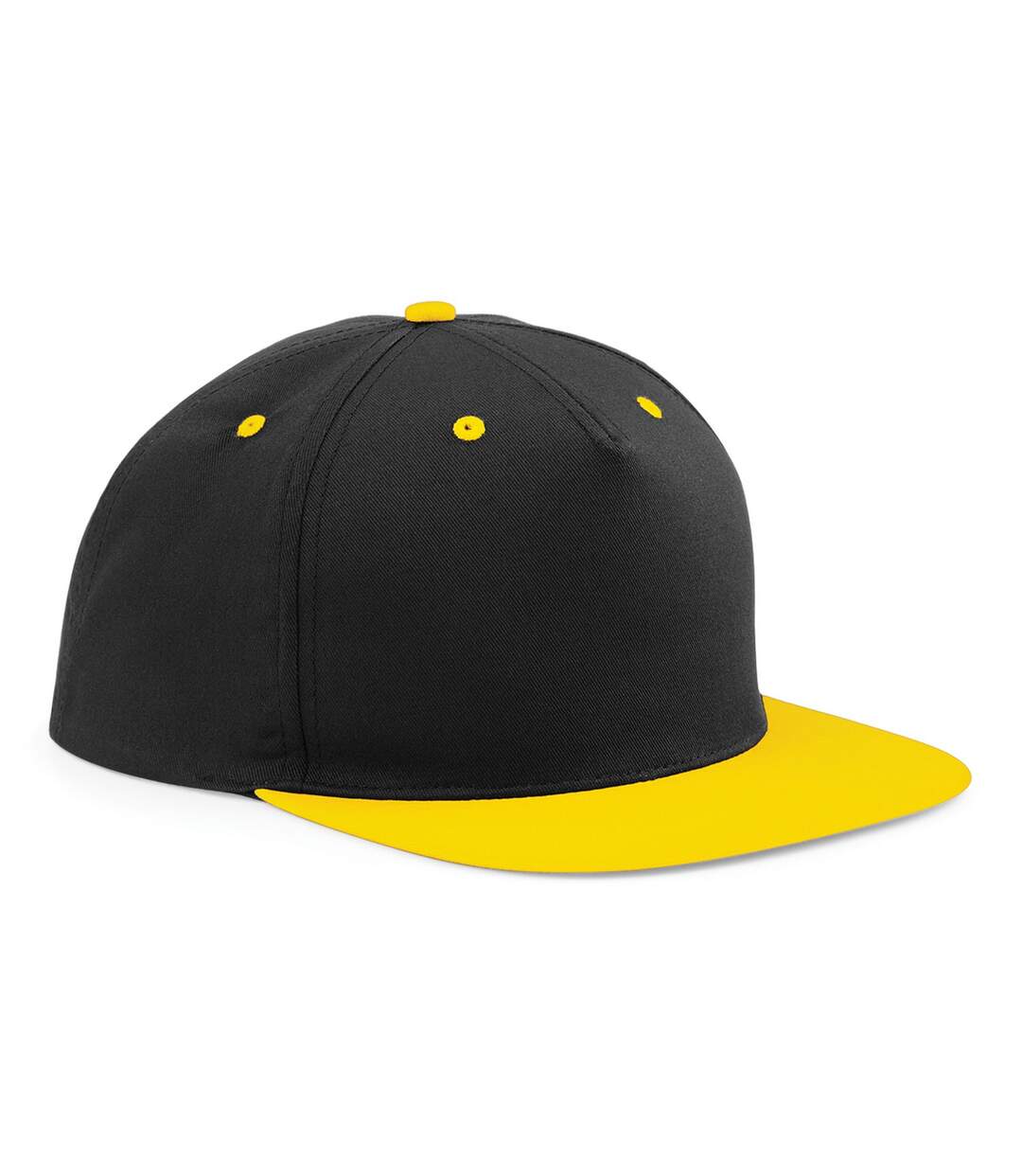 Casquette 100% coton adulte unisexe noir/jaune Beechfield-1