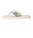 Womens/ladies swish floral recycled flip flops beige/green Animal