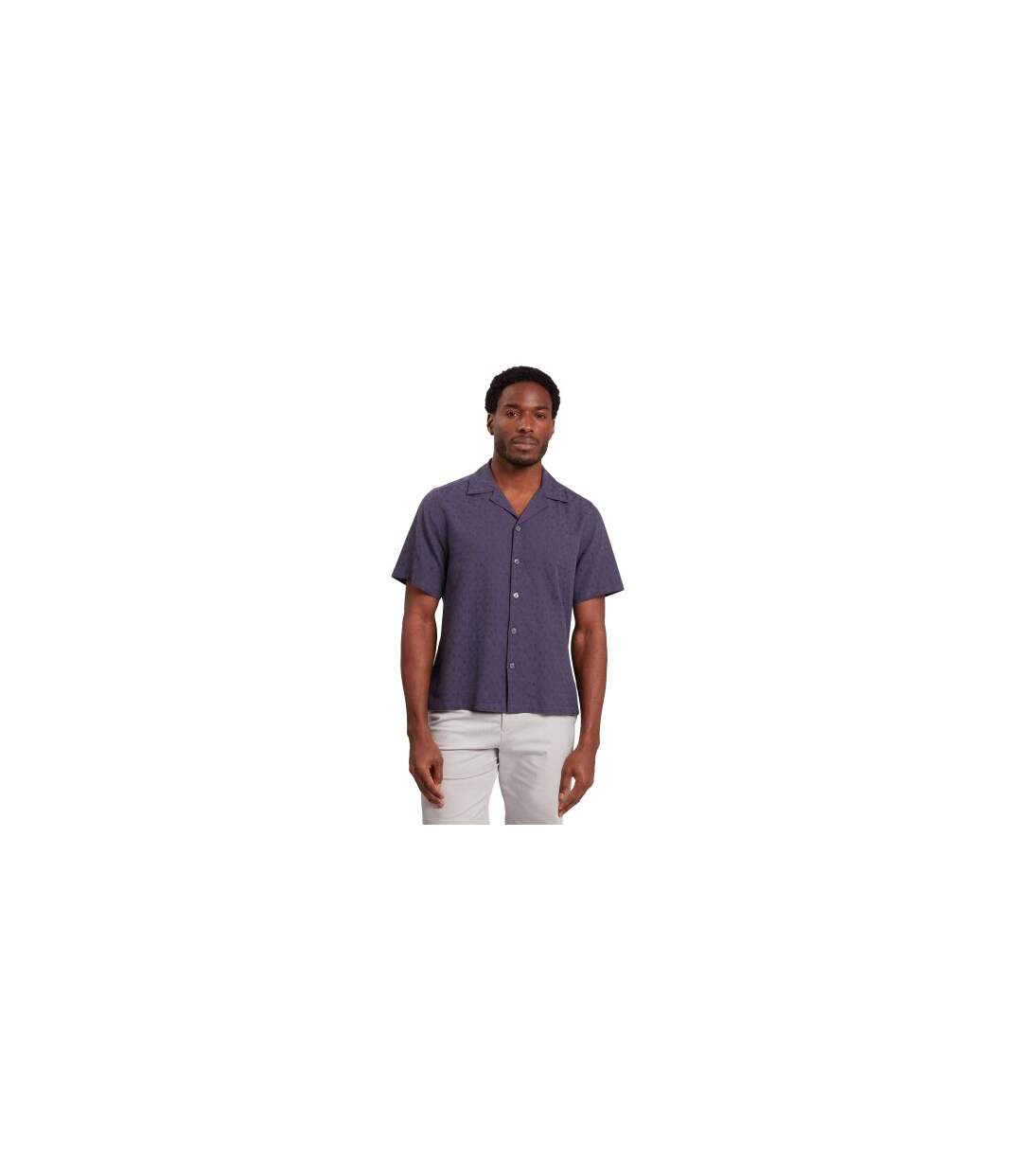 Mens Patterned Relaxed Fit Shirt Navy Ted Baker-1