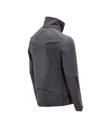 Mens Customised Striped Fleece Jacket Stone Grey Mascot