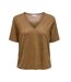 T-Shirt camel femme jdy camille glitter - m-3
