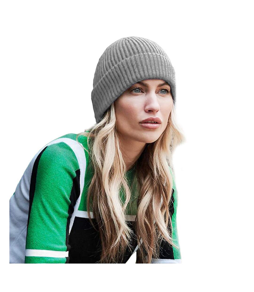 Beechfield Engineered Knit Ribbed Beanie (Light Grey) - UTPC3939-2