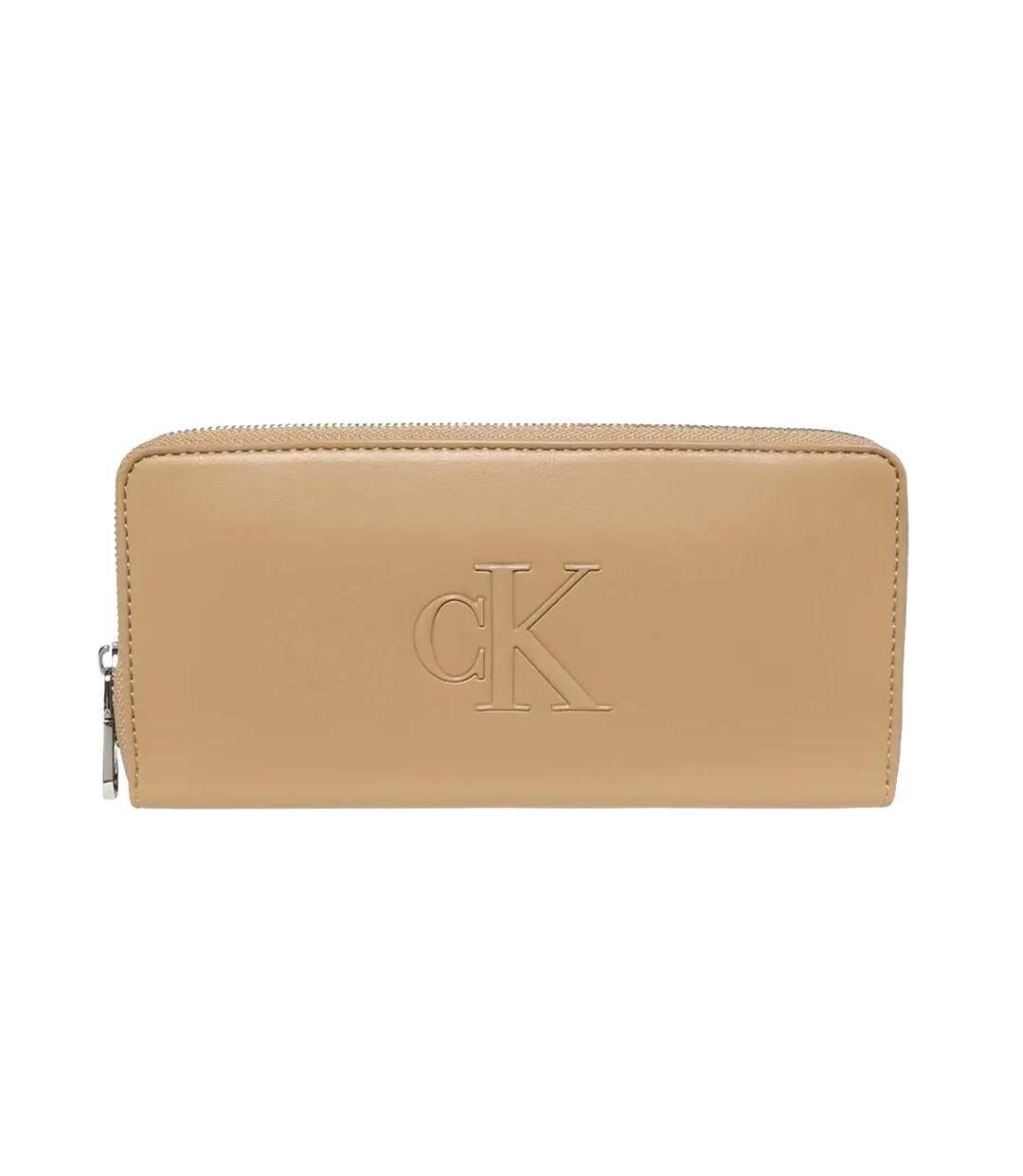 Portefeuille beige homme calvin klein jeans bold-1