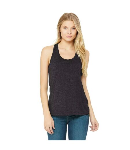 Womens/ladies Racerback Tank Top Dark Grey Heather Bella + Canvas