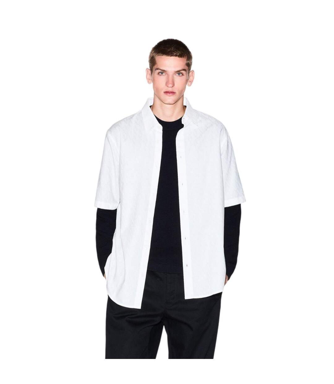 Mens Plain Shirt Off White Armani Exchange-4