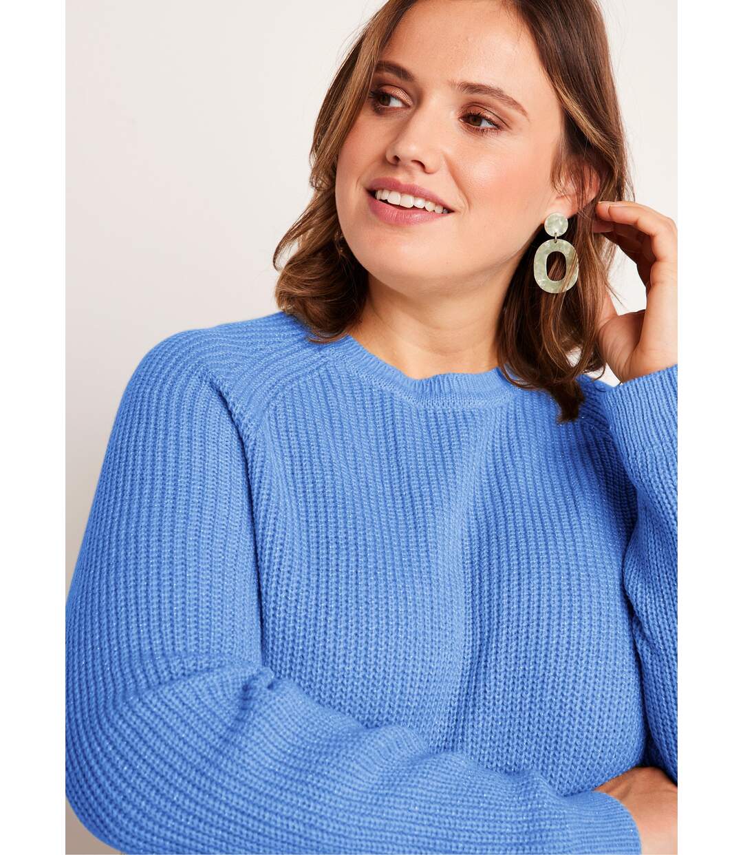 Pull maille brillante col rond-4