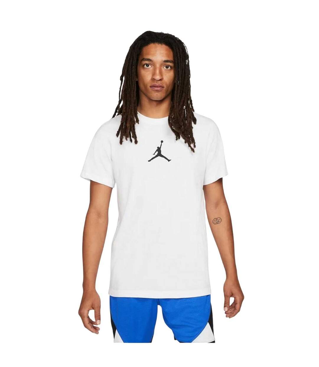 Mens Air Jordan Cotton Short-sleeved T-shirt White Black Nike-2
