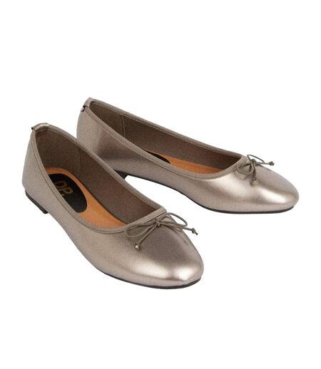Dorothy Perkins Womens/Ladies Phoebe Bow Flat Ballet Shoes (Silver) - UTDP1405