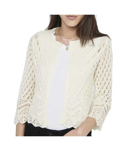 Cardigan ecru femmejdy sun 3/4 cropped