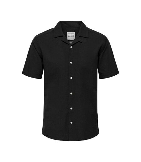 Chemise noir homme only & sons cantley