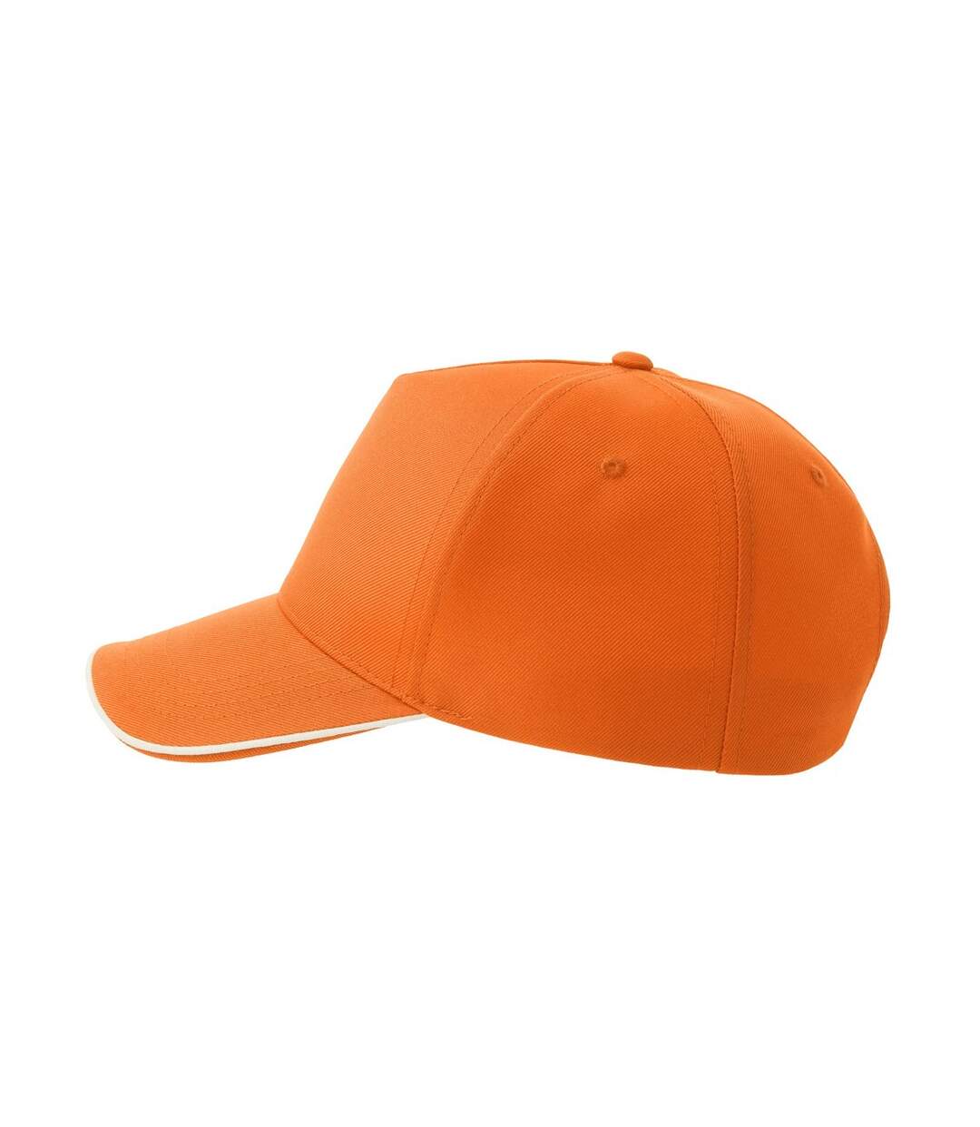 Casquette De Baseball Motif/style 5 Panneaux Recy Five Piping Adulte Orange Blanc Atlantis Headwear-3