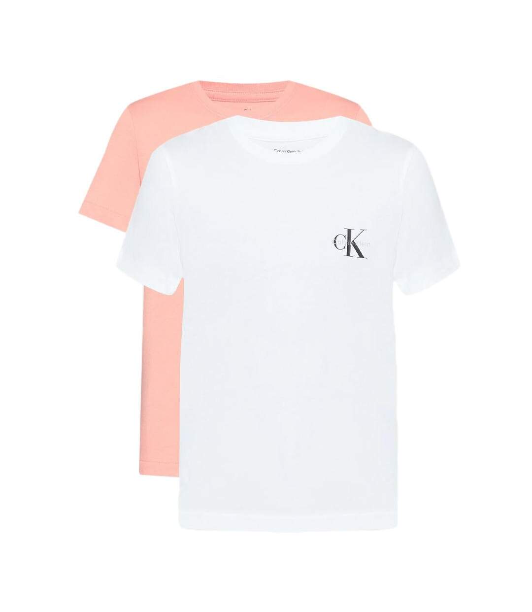 Lot de 2 t-shirt rose/blanc femme calvin klein jeans monologo-1