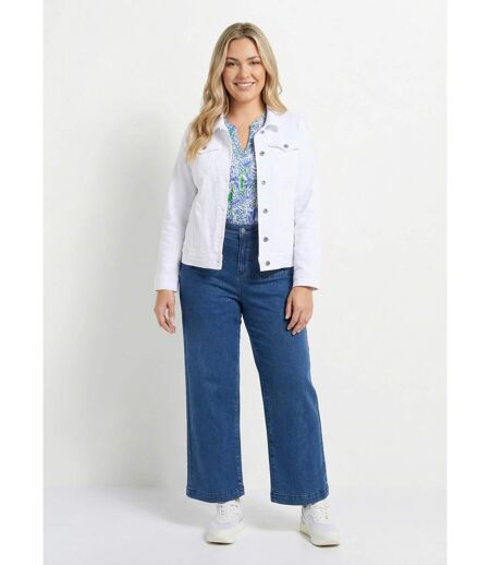 Veste en jean droite boutonnée