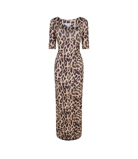 Robe Moulante Manches ¾ Leo Iris Femme Marron Never Fully Dressed