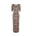 Robe Moulante Manches ¾ Leo Iris Femme Marron Never Fully Dressed-2