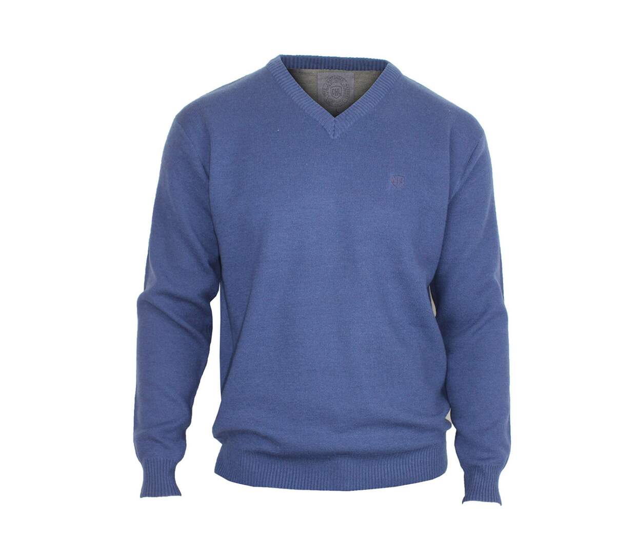 Pull col V avec laine PUL2004B-2