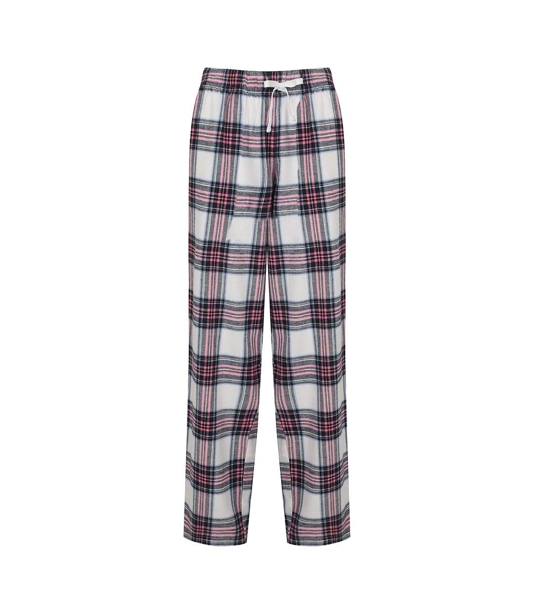 Skinnifit Womens/Ladies Tartan Lounge Pants (White/Pink Check) - UTRW6025-1