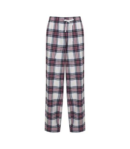 Skinnifit Womens/Ladies Tartan Lounge Pants (White/Pink Check) - UTRW6025