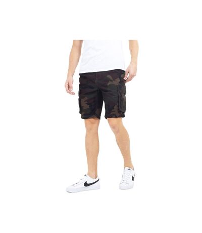 Brave Soul Mens River Camo Cargo Shorts (Khaki Camo) - UTUT726