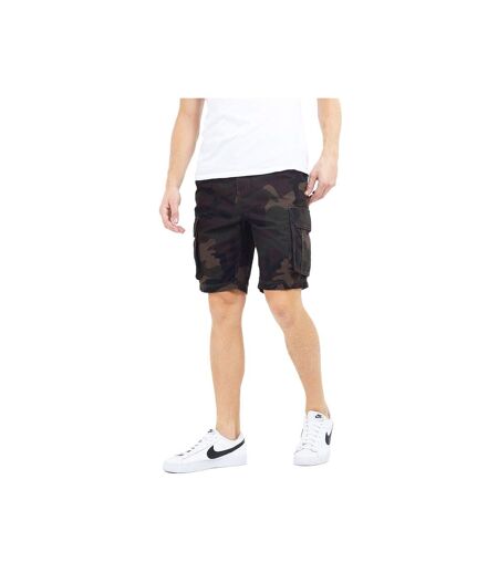 Brave Soul Mens River Camo Cargo Shorts (Khaki Camo) - UTUT726