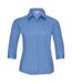 Russell Collection Ladies 3/4 Sleeve Poly-Cotton Easy Care Fitted Poplin Shirt (Corporate Blue)