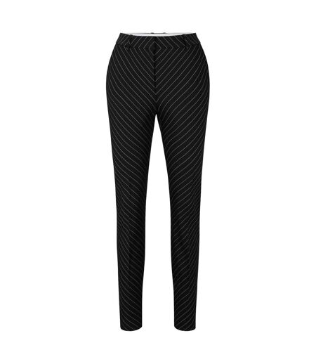 Pantalon Cigarette Motif/style Fines Rayures Tamata Femme Noir Boss