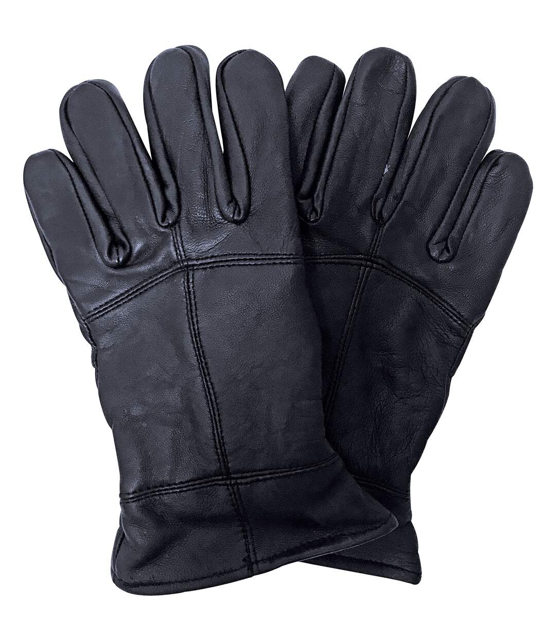 Homme Gants Cuir en Noir | THMO | Doublés Polaire Gants Thinsulate Chaudes