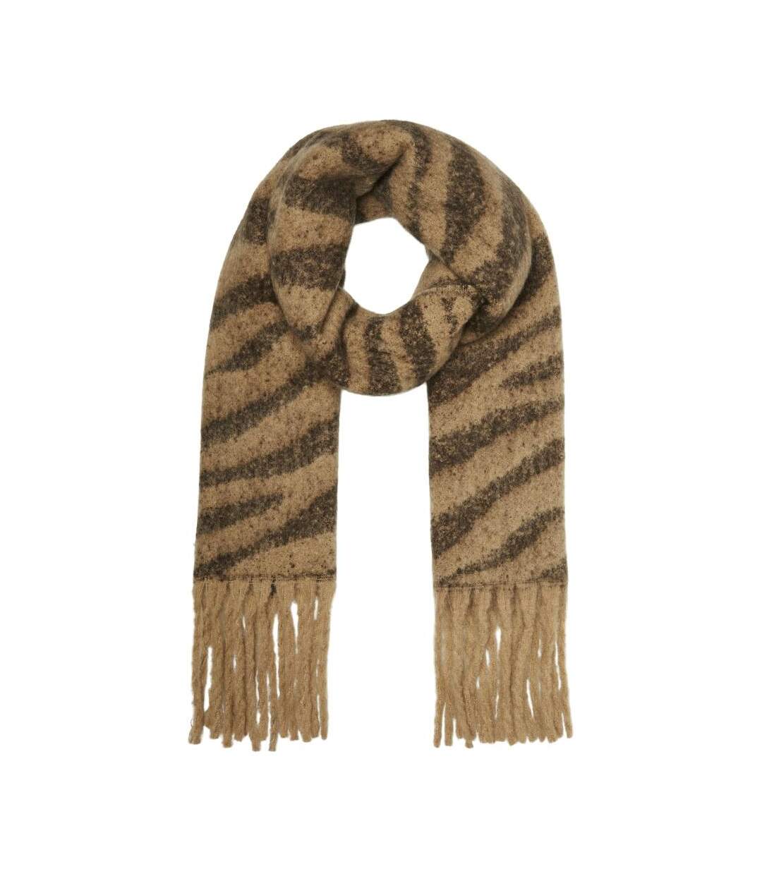Echarpe marron/noire femme vero moda mivy - taille unique-1