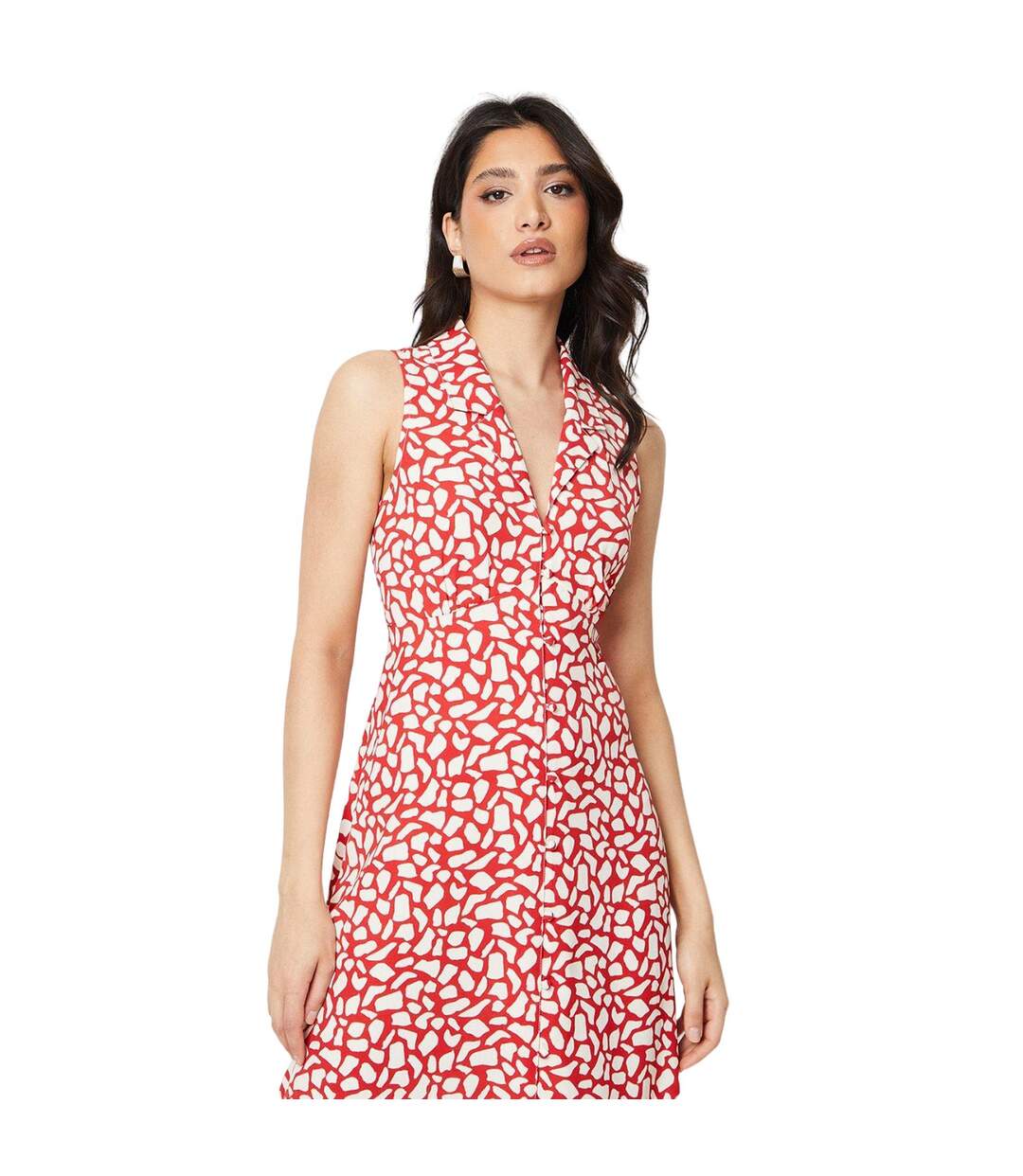 Robe mi-longue femme marron / blanc Dorothy Perkins-4