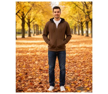 Sweat à Capuche Polaire Marron Chocolat Homme – Confort Ultime
