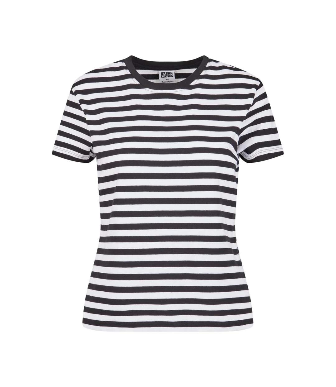 T-shirt Motif/style Rayé Femme Blanc Noir Urban Classics-1