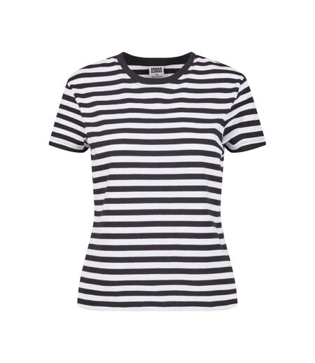 T-shirt Motif/style Rayé Femme Blanc Noir Urban Classics