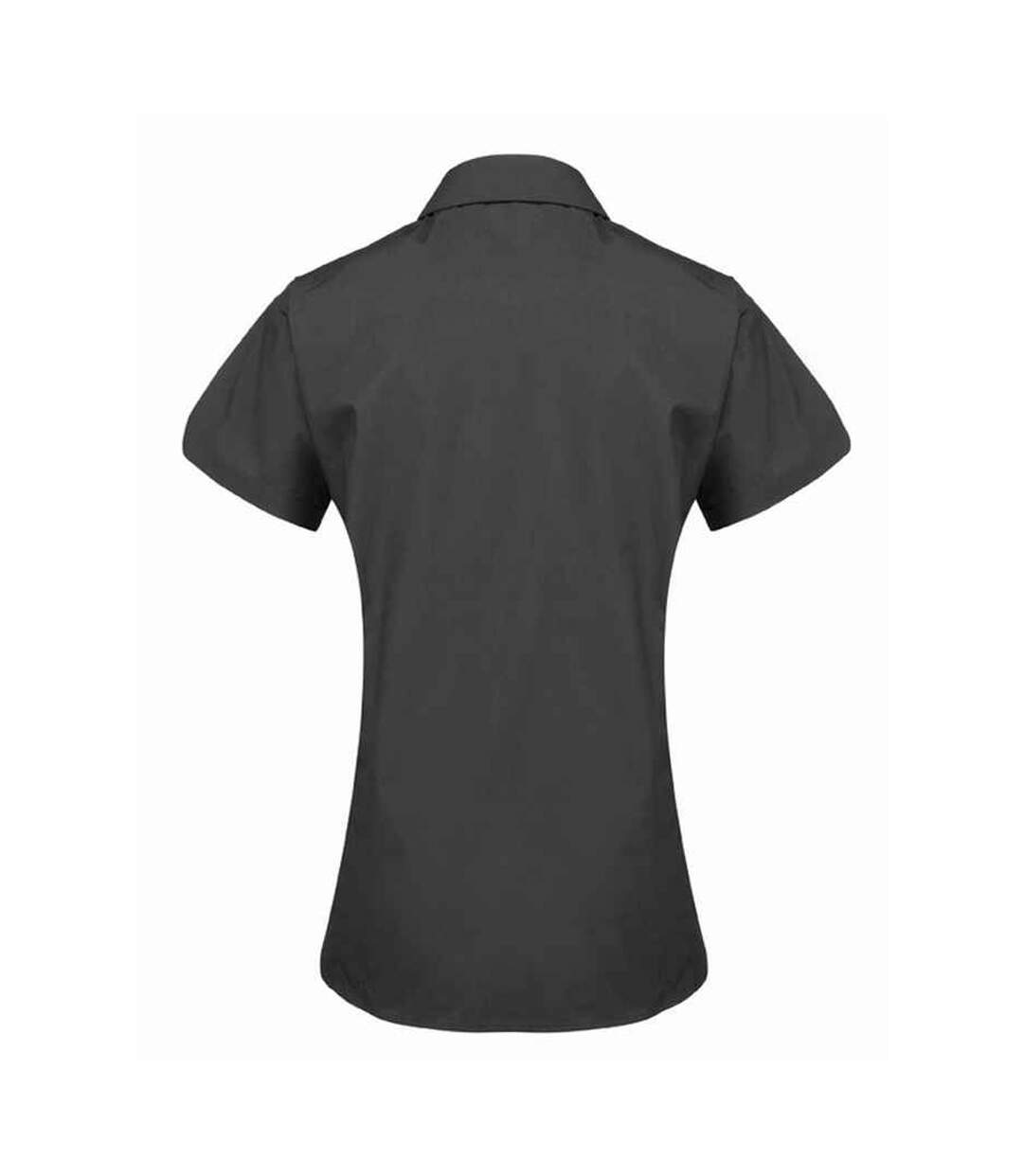 Womens/ladies Supreme Poplin Short-sleeved Shirt Black Premier-3
