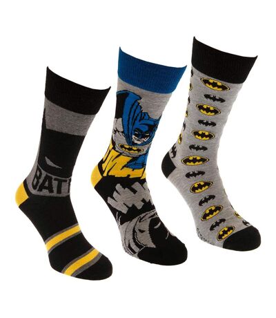 Batman - Chaussettes - Homme (Noir / Gris / Jaune) - UTTA9405