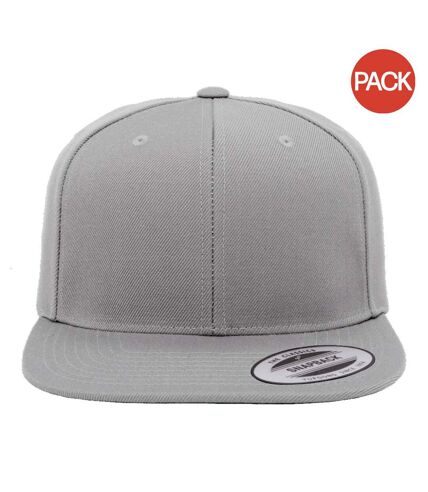 Lot de 2  casquettes ajustables homme gris chiné Yupoong