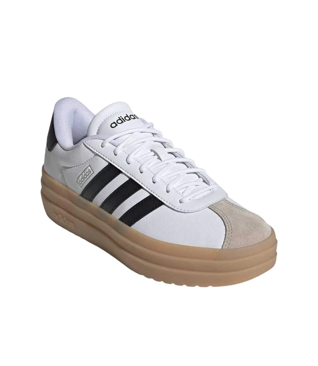 Baskets Court Bold Femme Blanc Noir Marron Pâle Adidas-1