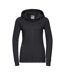 Womens/ladies Authentic Full Zip Hoodie Black Russell-1
