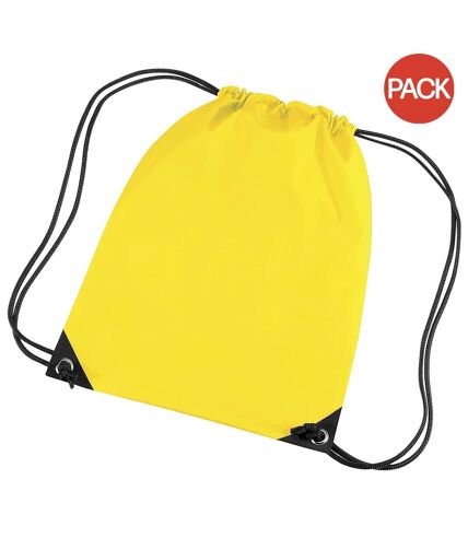 Lot de 2  Sac de gym 11 litres taille unique jaune Bagbase