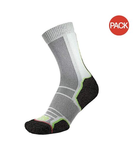 Pack of 2  Mens trek recycled socks  black/orange/green 1000 Mile