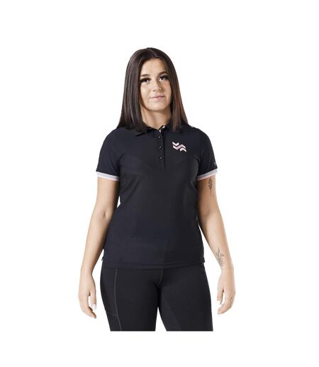 Womens/ladies bempton polo shirt black/pink Firefoot