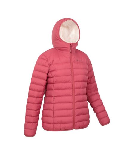 Womens/ladies Faux Fur Lined Padded Jacket Rust Mountain Warehouse