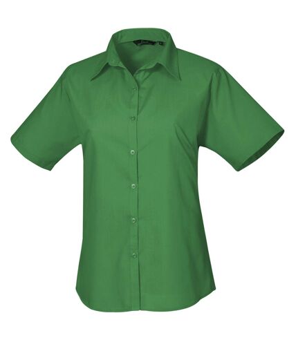 Premier Short Sleeve Poplin Blouse/Plain Work Shirt (Emerald) - UTRW1092